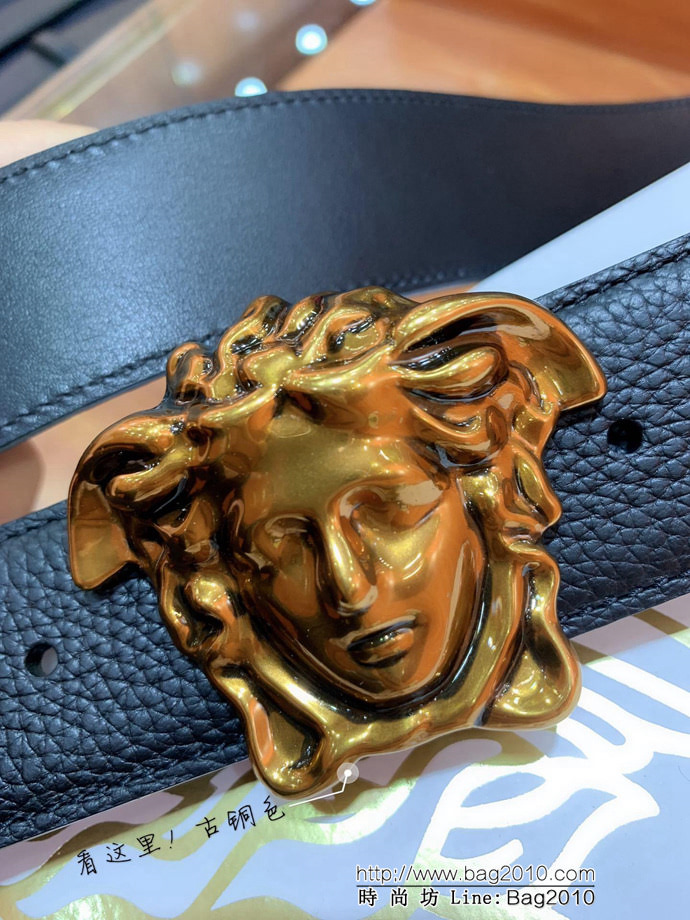 VERSACE範思哲 外貿原單貨 原廠荔枝紋牛皮 全粒面小牛皮底 男士皮帶 高端人士首選  xfp1329